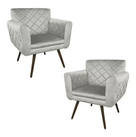 Sillones Decorativos De Lujo Atena Kit 02 Con Patas En Forma De Palo