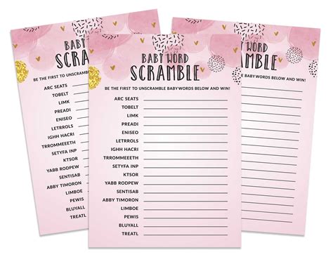 Inkdotpot Pack Of 50 Boy Girl Baby Shower Party Collection Word