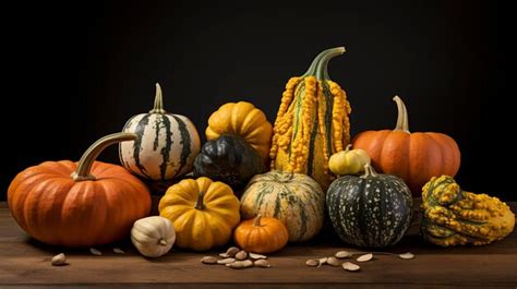 Premium Photo A Photo Of A Variety Of Winter Squashes