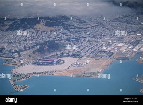 Aerial Of Candlestick Park And Candlestick Point On The Edge Of The San