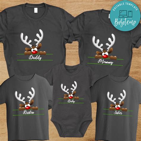 Funny Reindeer Family Matching Christmas Shirts | Bobotemp