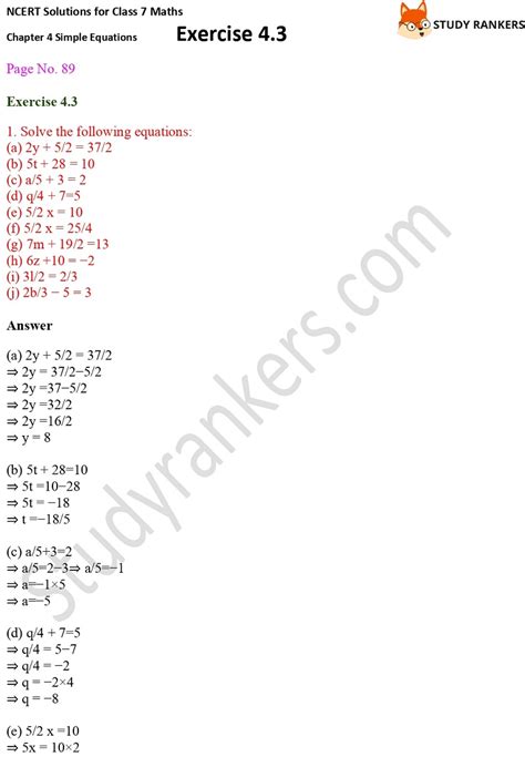 Ncert Solutions For Class 7 Maths Ch 4 Simple Equations Exercise 4 3