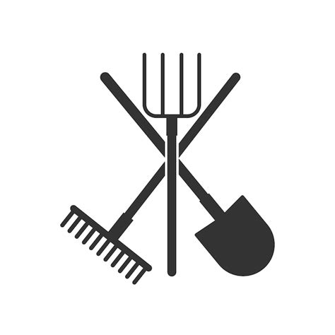 Premium Vector Garden Tools Silhouettes Shovel Rake And Pitchfork