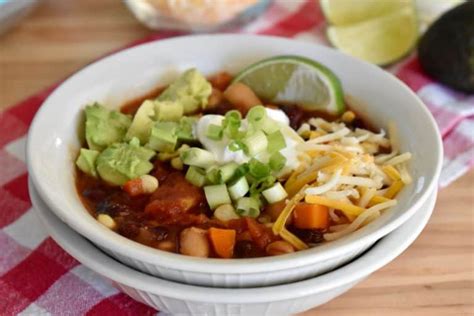 Three Bean Vegetarian Chili Slow Cooker Recipe This Delicious House