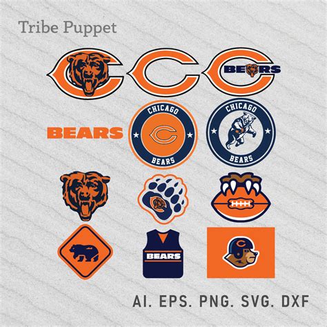 Chicago Bears Logo Vector Set Masterbundles