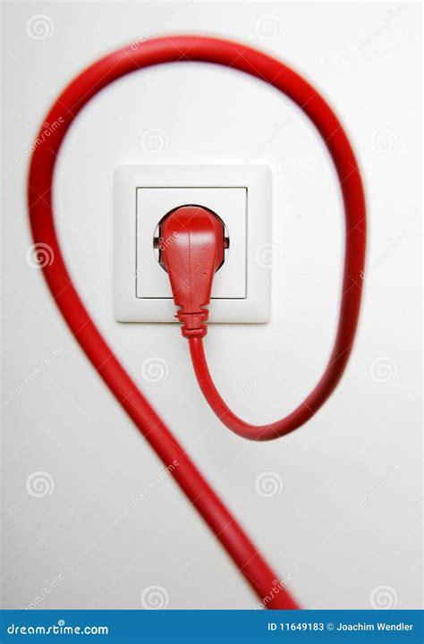 Red Power Cable Stock Image Image Of Closeup Tech Consumption 11649183