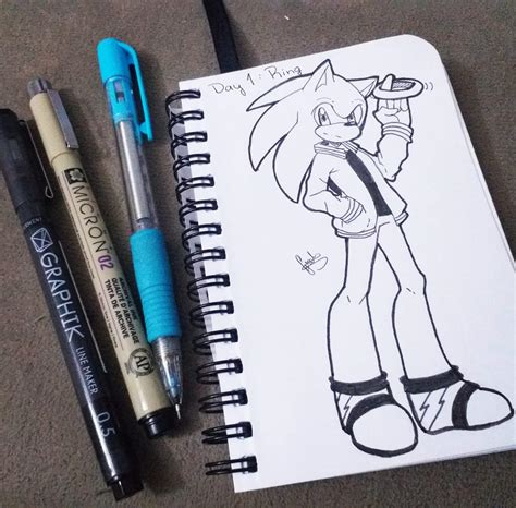 Inktober - Day 1: Ring | Sonic the Hedgehog! Amino