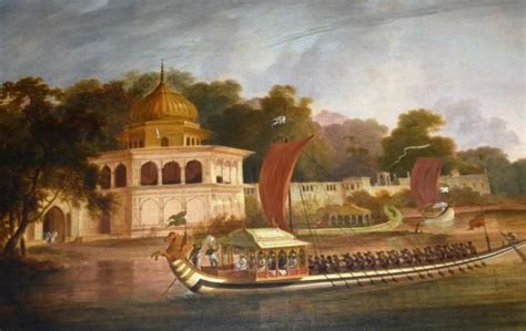 Oil On Canvas By Thomas Daniell Depicting Barges On The Gomati Photo