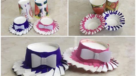 DIY Paper Cup Hat How To Make Hat Paper Cup Craft Ideas Paper Glass