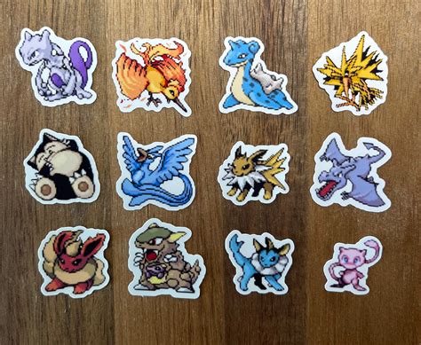 Pokémon Gen 1 Sprite Vinyl Stickers 12 Pack Etsy