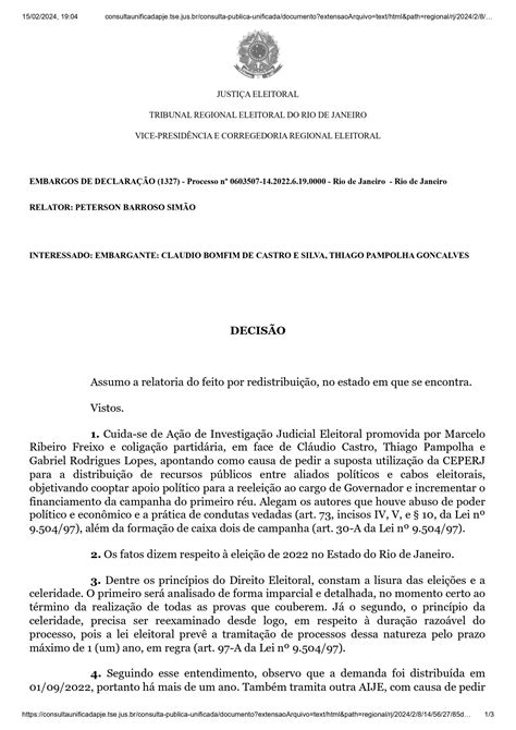 Corregedor Do Tre Rj Revoga Decisão Que Determinava Perícia Contábil E