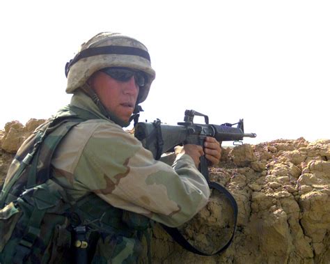 Armed With A Colt 556mm M16a2 Rifle Us Marine Corps Usmc Sergeant