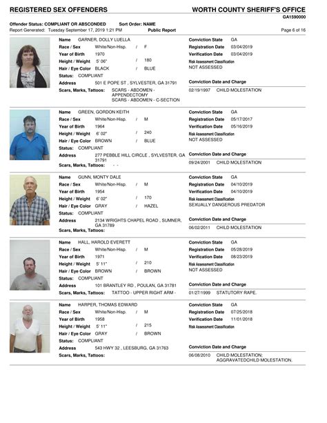 Sex Offenders Worth County Sheriff