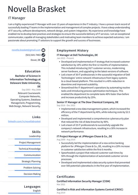 Apple IT Manager Resume Examples | ResumeCat