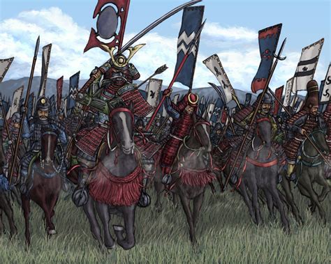 Japanese Samurai Charging During The Warring States Period Fantasy