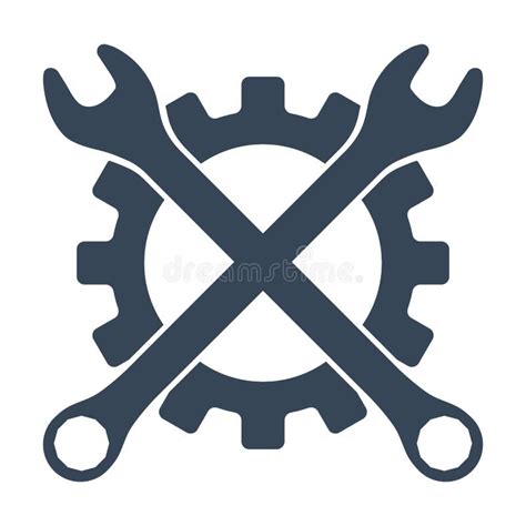 Repair Icon Gear And Wrench Creative Graphic Design Logo Element