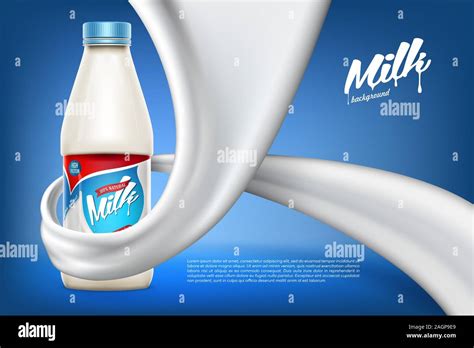 Vector milk bottle, ready mockup for your design. Beverage product ...