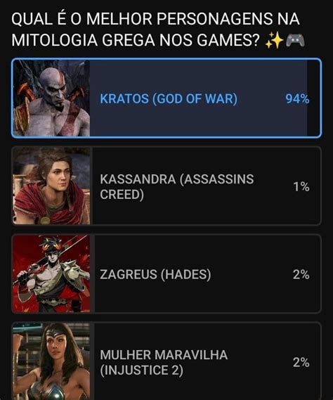 QUAL É O MELHOR PERSONAGENS NA MITOLOGIA GREGA NOS GAMES 4 KRATOS