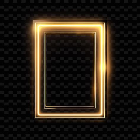 Premium Psd Glowing Yellow Frame On A Black Background With Space For