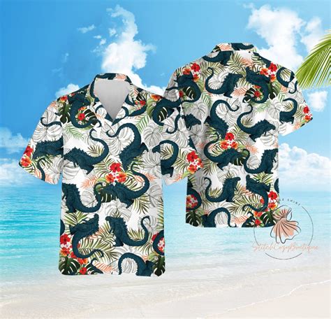 Godzilla Tropical Hawaiian Shirt King Of Monsters Summer Button Shirt