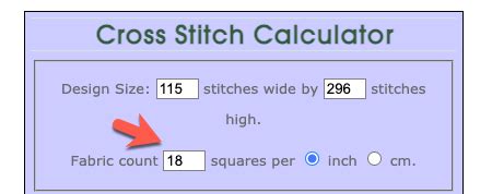 Yarntree Cross Stitch Calculator - stop it hobby