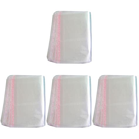 Eease 400 Pcs Clear Plastic Bags Grip Peel Seal Strong Packing Self