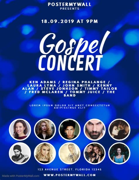 Gospel Day Concert Flyer Design Template Postermywall Concert Flyer