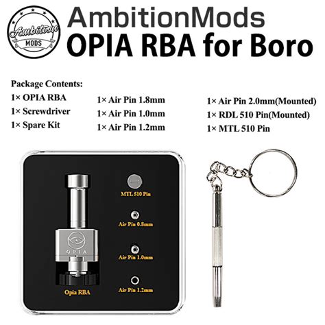 Ambition Mods アンビションモッズ OPIA RBA for Boro VAPEWORX ベイプワークス 京都市に