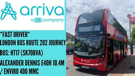 Fast Driver Arriva London Route Journey Alexander Dennis E H