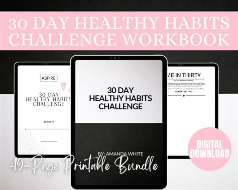 30 Day Healthy Habits Challenge Workbook Healthy Habits Habit Tracker