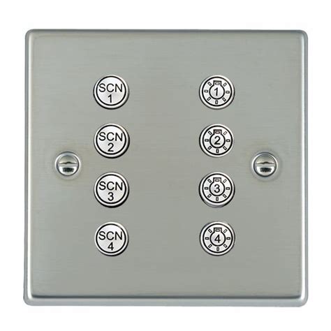 Hamilton Hartland Bright Steel Button Control Plate Scene Recall