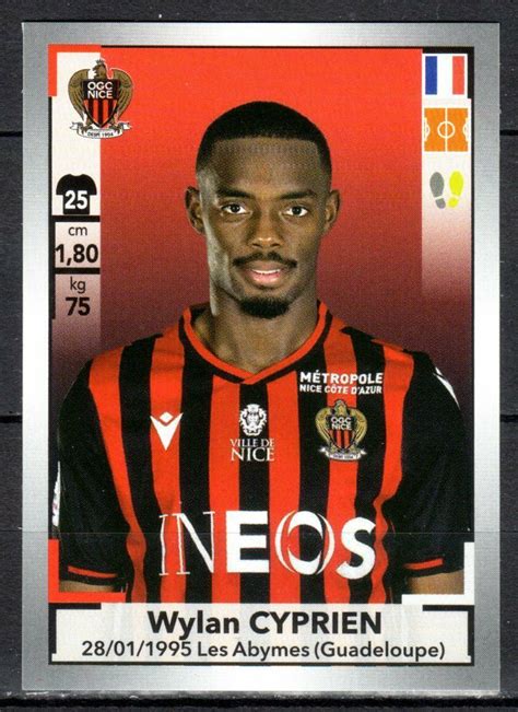 Sticker Panini Foot 2019 2020 Ligue 1 Et 2 324 Wylan Cyprien Ogc Nice