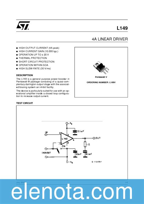 L149 Datasheet PDF 104 KB STMicroelectronics Pobierz Z Elenota Pl