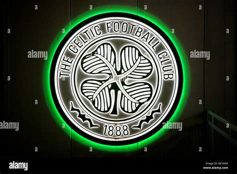Celtic Club Badge On The Side Of The Superstore Ahead Of The Ladbrokes