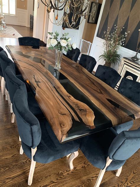 Epoxy Table Epoxy Dining Table Walnut Epoxy River Table Custom X