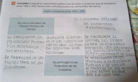 Completa El Siguiente Organizador Gr Fico Con Las Leyes O Proyectos Que