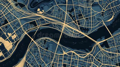 Urban Vector City Map Showcasing Cincinnati Ohio Highlighting Streets