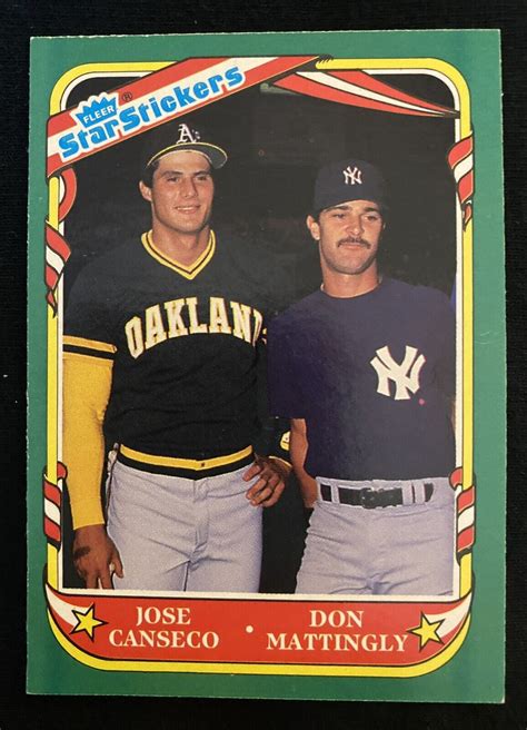 1987 Fleer Star Stickers 131 Don Mattingly Jose Canseco EBay