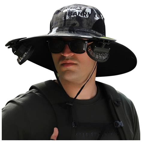 Outdoor Wide Brim Sun Hat With Solar Fan Wide Brim Solar Fan Outdoor
