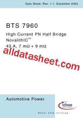 BTS7960B Datasheet PDF Infineon Technologies AG