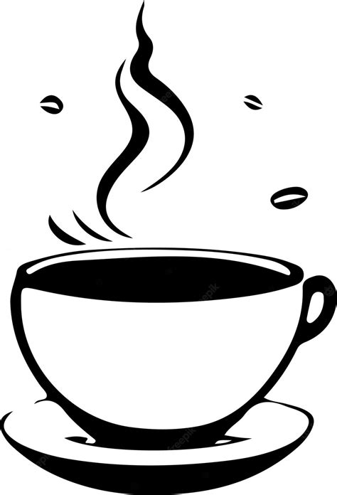 Premium Vector This Vector Art Depicts A Black And White Cup Of Tea