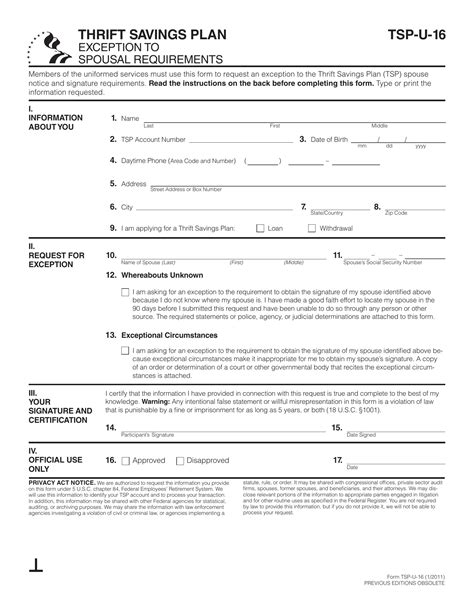 Form Tsp U 16 ≡ Fill Out Printable Pdf Forms Online