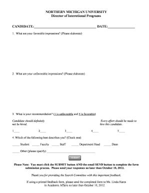 Fillable Online Nmu Feedback Form In Nmu Fax Email Print Pdffiller