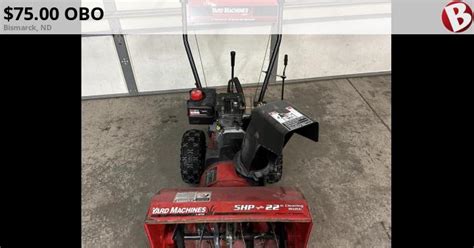 Yard Machine 5hp 22in Snowblower Not Running Bismarck Nd