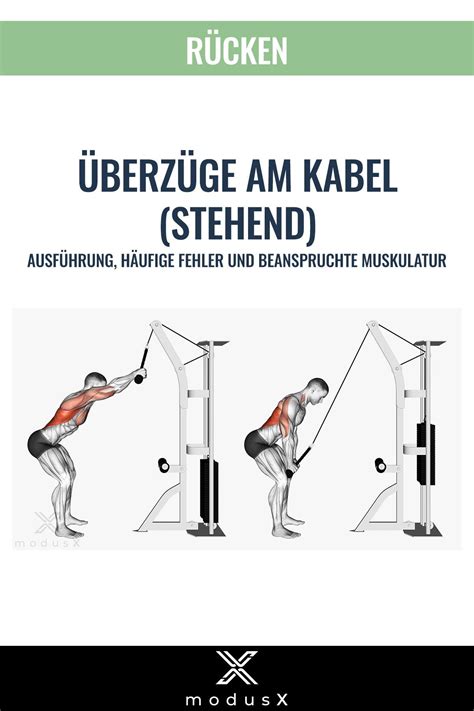 Überzüge am Kabel stehend Kabel training Trainingsplan