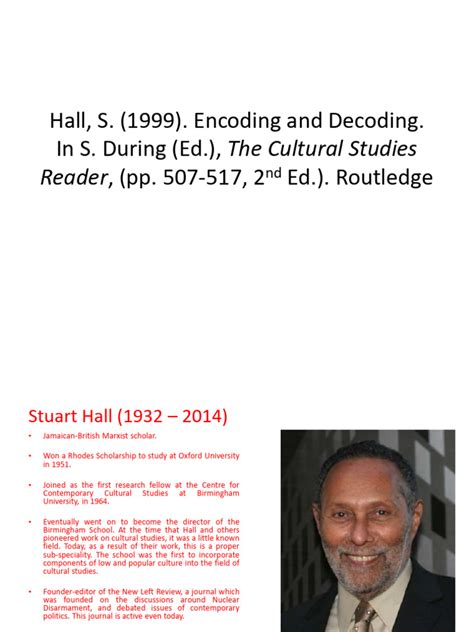 Encoding Decoding - Stuart Hall 2.3.2023 4 | PDF | Discourse | Reality