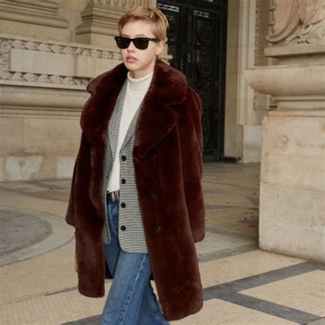 The Kooples Jackets And Coats The Kooples Long Faux Fur Coat In Brown Poshmark