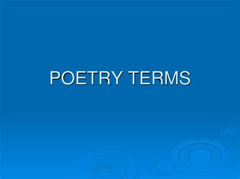 Poetry Terms Ppt Download