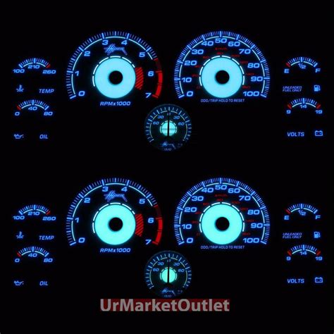 Purchase Reverse Indiglo Glow Gauge Dash Blue Green Face EL Cover For