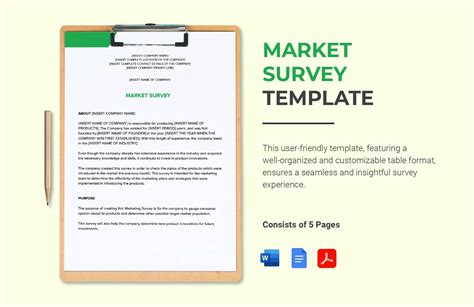 Market Survey Template In Apple Pages Word Pdf Google Docs